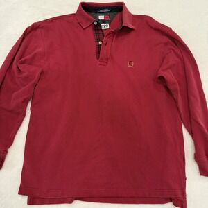 Vintage Tommy Hilfiger Shirt Mens Med Rugby USA Knit Long Sleeve Polo 90s Preppy